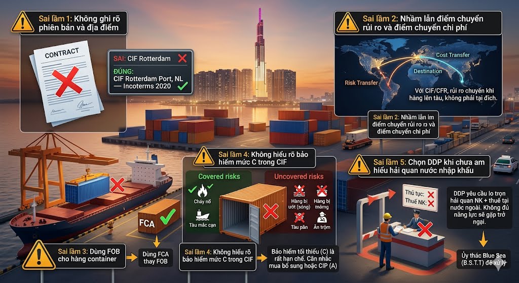 Incoterms 2020 giải thích - 5 sai lầm phổ biến