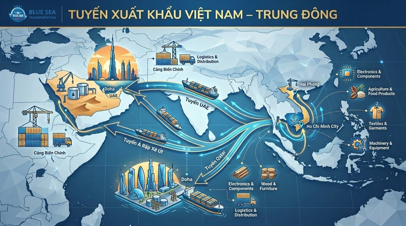 Tuyến xuất khẩu Việt Nam – Trung Đông